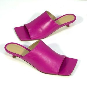 Bottega Veneta Stretch Leather Mule Slide Sandals Hollyhock EU 38 US 8 NEW